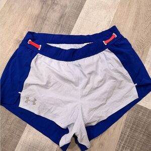 Under Armour Women's Athletic Shorts in Blue and White